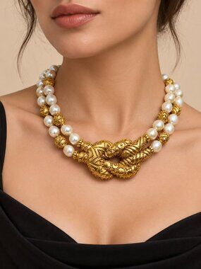 Mary McFadden Etruscan Knot Necklace, Franklin Mint, 1988